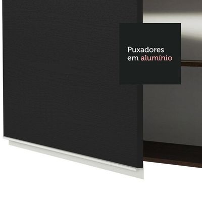 Armário Aéreo Glamy 35cm 1 Porta Rustic Preto