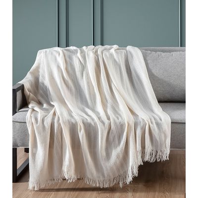 Manta Para Sofá Sevilha 240 Cm x 170 Cm Adomes Bege UN / Bege