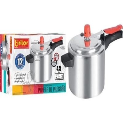 Panela De Pressão 4,5l Eirilar Polida Cor Prateado