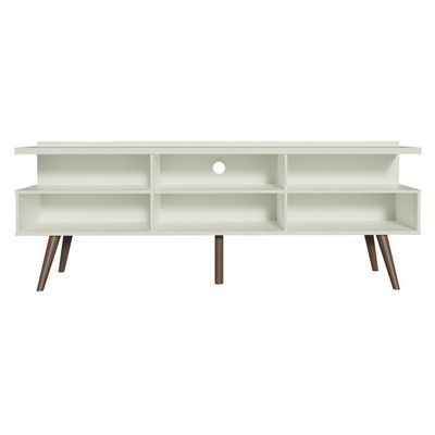 Rack para TV até 65" Madri com Pés de Madeira Branco Madesa