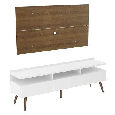 Rack e Painel para TV até 55" Londres Branco/rustic Madesa