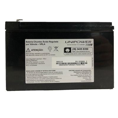 Bateria Unipower Para Nobreak Up1270E F187 12V 7.0Ah