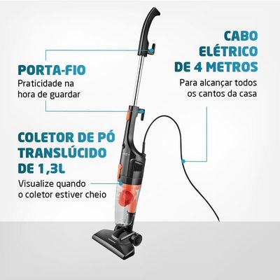 Aspirador de Pó Mondial Turbo Cycle Preto Laranja 220V AP-35 220V