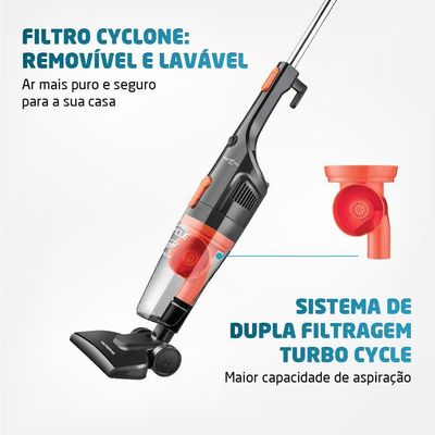 Aspirador de Pó Mondial Turbo Cycle Preto Laranja 220V AP-35 220V