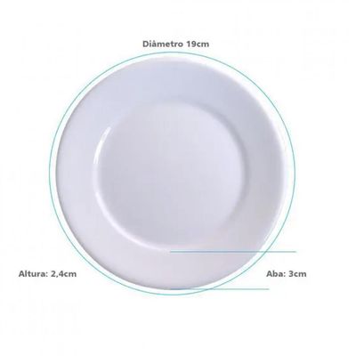 Prato Sobremesa Porcelana 18,5 cm Bar Hotel Germer