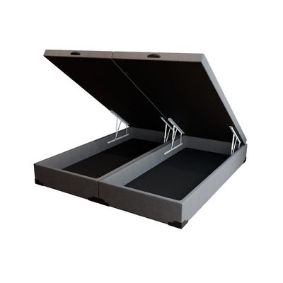 Base para Cama Box Queen Martin Premium com Baú Linho (47x158x198 cm) Cinza