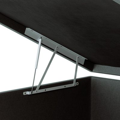 Base para Cama Box Queen Martin Premium com Baú Linho (47x158x198 cm) Cinza