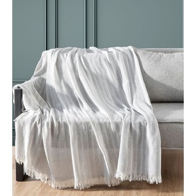 Manta Para Sofá Sevilha 210 Cm x 170 Cm Adomes Cinza UN / Cinza