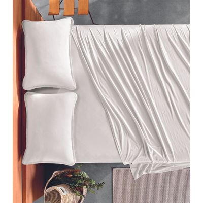 Lençol Solteiro Malha Fio Penteado Altenburg Branco UN / Branco