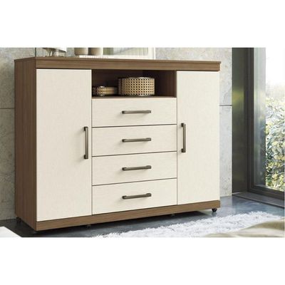 Cômoda de Quarto Master c/ 2 Portas 1 Nicho e 4 Gavetas Branco - Santos Andirá