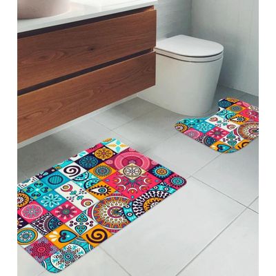 Jogo De Tapetes Para Banheiro Wevans Rosa UN / Rosa