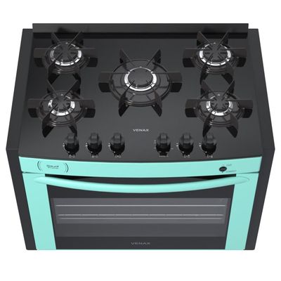 FOGAO A GAS DE EMBUTIR GAUDI PRISMA VITREO BL 5Q VERDE GAS GLP