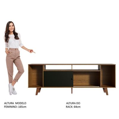 Rack para TV até 65" Cancun com Pés Rustic/Preto Madesa