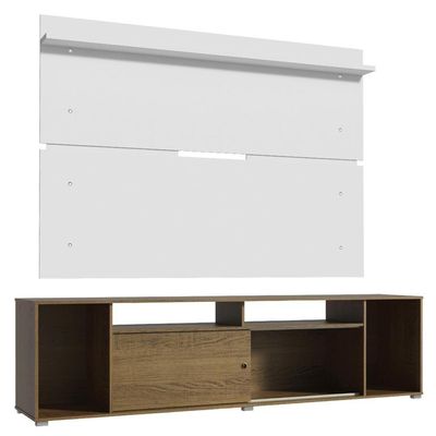 Rack e Painel para TV até 65" Cancun Rustic/Branco Madesa