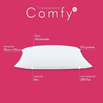 Travesseiro Comfy Suporte Alto 01 Peça - Branco