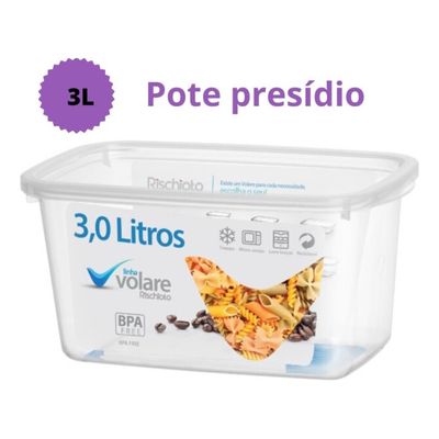 4 Potes Transparentes Volare Rischioto - Kit Penitenciária