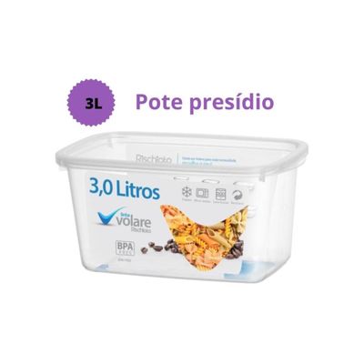 4 Potes Transparentes Volare Rischioto - Kit Penitenciária