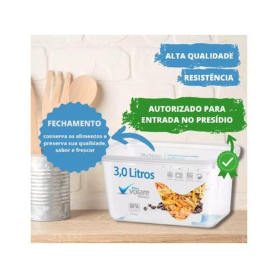 4 Potes Transparentes Volare Rischioto - Kit Penitenciária