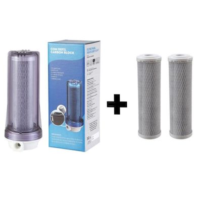 Filtro Água 9 3/4 Ponto de Uso Carvão Ativado + 2 Refis Bbi