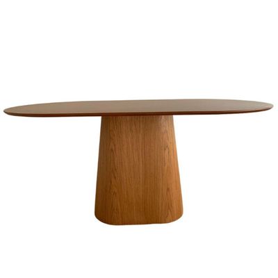 Mesa De Jantar Cone Retangular Arredondada 160x90cm Freijó