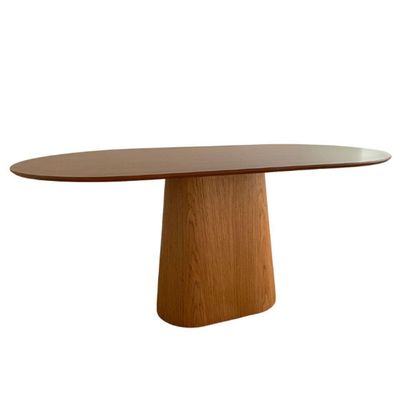 Mesa De Jantar Cone Retangular Arredondada 160x90cm Freijó