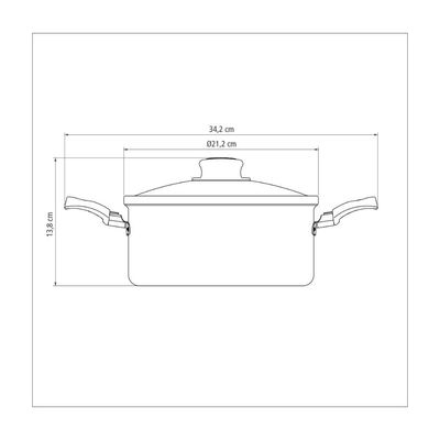 Caçarola de aluminio com revestimento interno de antiaderente Ø20cm