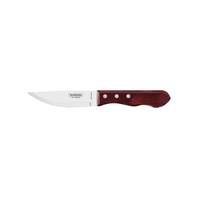 Faca para Churrasco Jumbo Tramontina com Lamina em Aço Inox e Cabo em Madeira Polywood Vermelho 5"