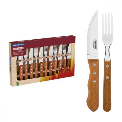 Jogo Talheres Jumbo Churrasco Tramontina Inox 12 Peças