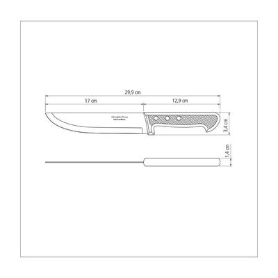 Faca para Cozinha Tramontina Plenus com Lâmina em Aço Inox e Cabo de Polipropileno Preto 7"