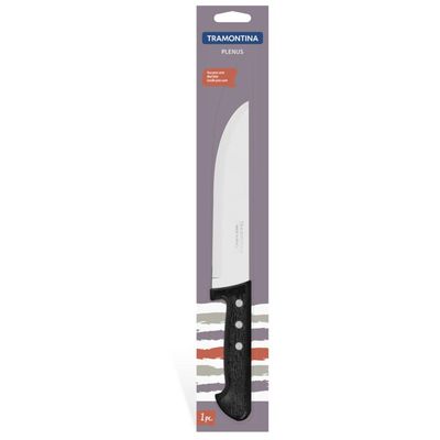 Faca para Cozinha Tramontina Plenus com Lâmina em Aço Inox e Cabo de Polipropileno Preto 7"