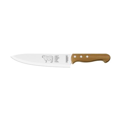 Faca para Carne Tramontina Churrasco com Laminas em Aço Inox e Cabo de Madeira Natural 8"