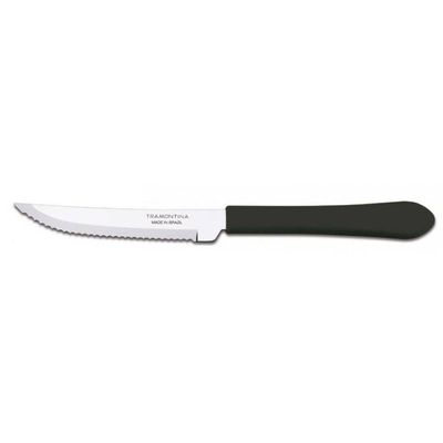 Faca para Churrasco Tramontina Leme com Lamina em Aço Inox e Cabo de Polipropileno Preto 4"