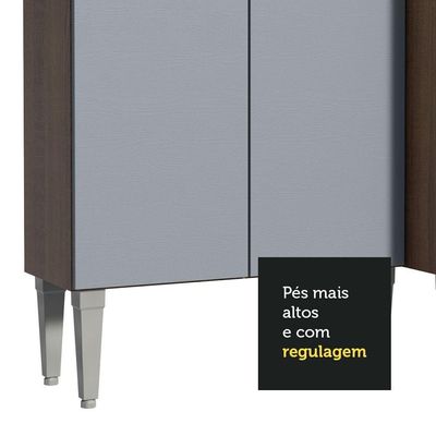 Armário De Cozinha Completa 325Cm Cinza/ Madesa 02 /Cinza