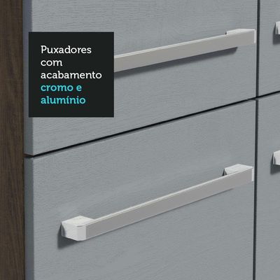 Armário De Cozinha Completa 325Cm Cinza/ Madesa 02 /Cinza