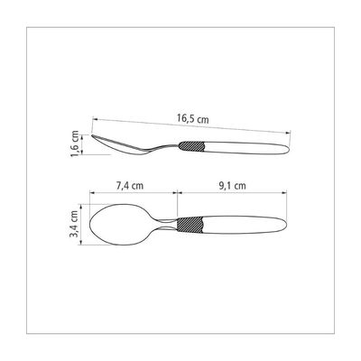 Colher para Sobremesa Tramontina Ipanema com Lamina em Aço Inox e Cabo de Polipropileno Vermelho