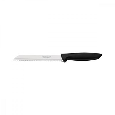 Faca para Pão Tramontina Plenus com Lamina em Aço Inox e Cabo de Polipropileno Preto 7"