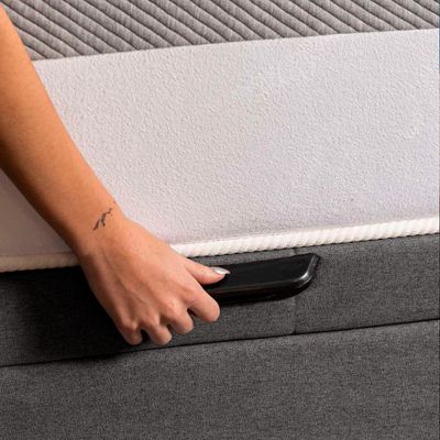 Base para Cama Box Casal Martin Premium com Baú Linho (47x138x188 cm) Grafite