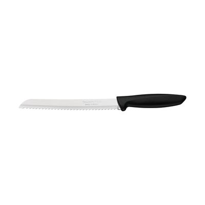 Faca para Pão Tramontina Plenus com Lamina em Aço Inox e Cabo de Polipropileno Preto 8"