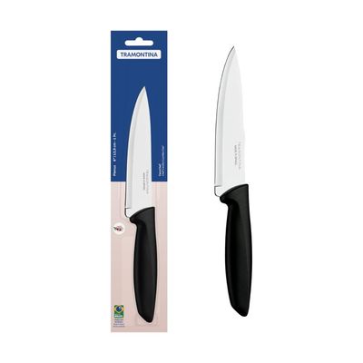 Faca Chef Tramontina Plenus com Lamina em Aço Inox e Cabo de Polipropileno Preto 6"