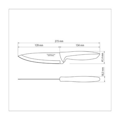 Faca Chef Tramontina Plenus com Lamina em Aço Inox e Cabo de Polipropileno Preto 6"