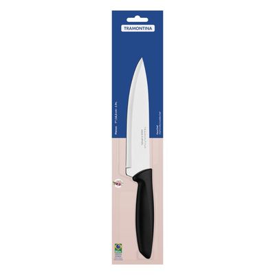 Faca Chef Tramontina Plenus com Lamina em Aço Inox e Cabo de Polipropileno Preto 7"
