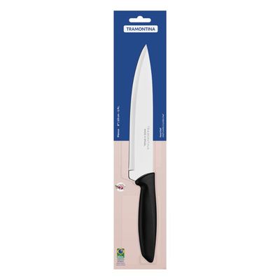 Faca Chef Tramontina Plenus com Lamina em Aço Inox e Cabo de Polipropileno Preto 8"