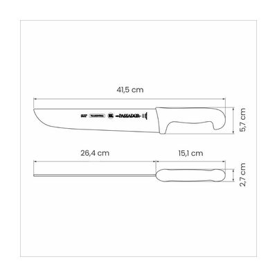 Faca Passador Tramontina Profissional com Lamina em Aço Inox e Cabo em Polipropileno Branco 10"