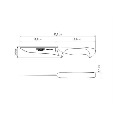 Faca para Desossar Tramontina Premium com Lamina em Aço Inox e Cabo de Polipropileno Branco 5"