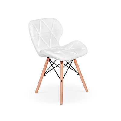 Conjunto Mesa Jantar Eiffel Preta e 04 Cadeiras Slim Branca
