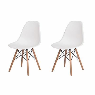 2 Cadeiras Com Encosto Para Mesa De Jantar Cozinha Branca