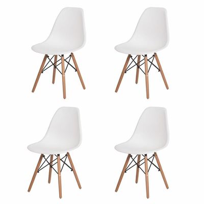 4 Cadeiras Com Encosto Para Mesa De Jantar Cozinha Branco
