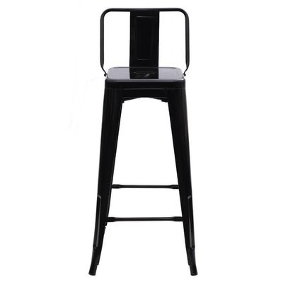 Banqueta Alta Com Encosto Tolix Iron Preto Preto