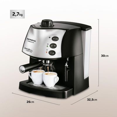 Máquina De Café Expresso Mondial Coffee Cream C-08 Cafeteira-220v-preto/inox 220v