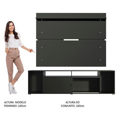 Rack e Painel para TV até 65" Cancun Preto Madesa